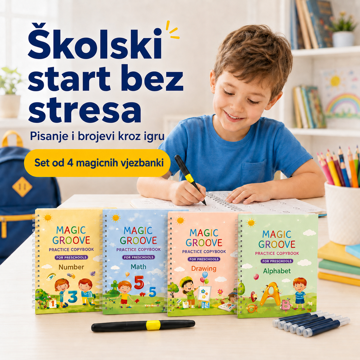 Magične vježbanke, set od 4 magične vježbanke za djecu