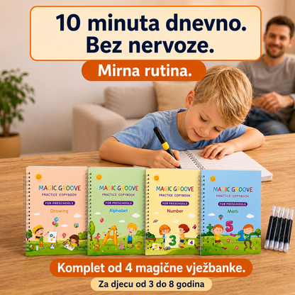 Magične vježbanke, set od 4 magične vježbanke za djecu